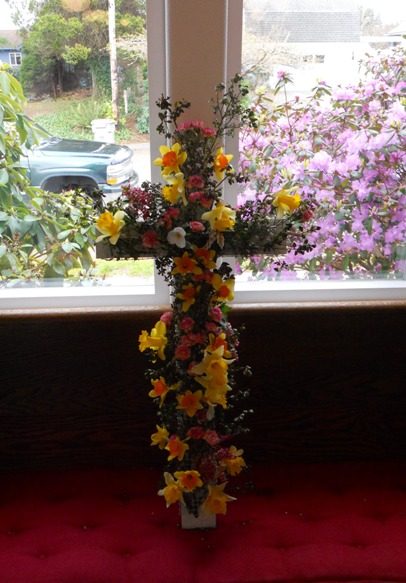 Left--The flower cross--a long tradition here! 