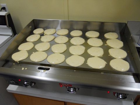 Our new commercial griddle--fully loaded, many times!!